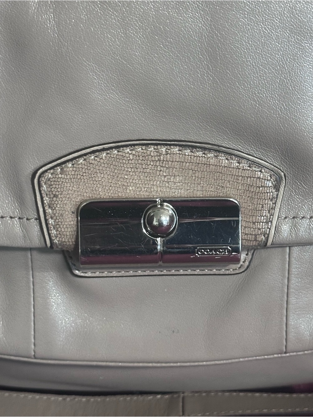 Coach Kristin Leather Hobo Bag Taupe Fawn Beige Silver Hardware ๐โจ - Picture 6 of 16
